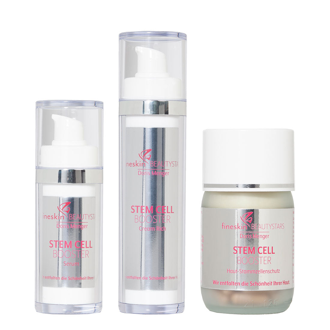 fineskin BEAUTYSTARS STEM CELL MEGASTARS Pflegeset, Serum + Hautcreme + Kapseln
